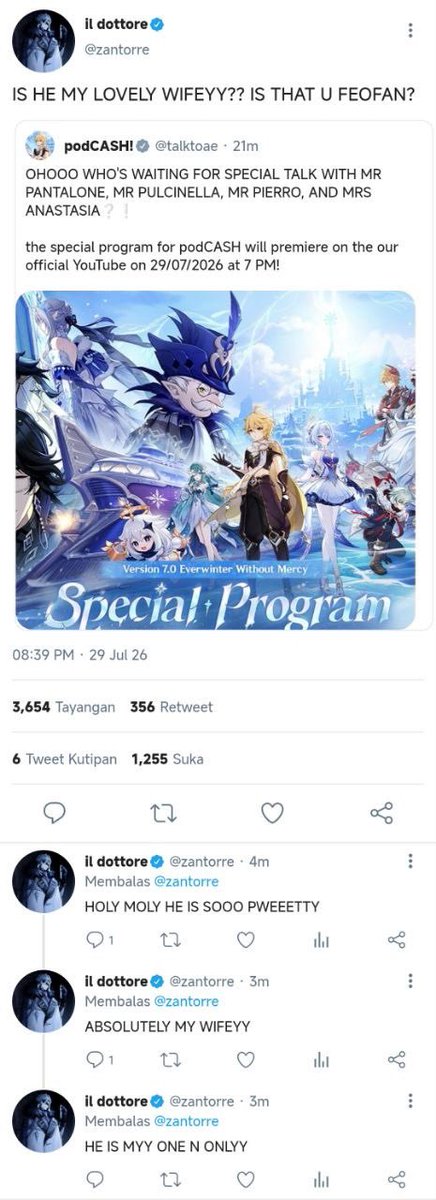 dottorawr's tweet photo. keseharian 1.0 :
pantalone tiba-tiba muncul di thumbnail podcaster bisnis podCASH dan dottore sibuk ngetweet i love u sebelum posisinya digeser audience podCASH 💃

#dottolone few tweets au. https://t.co/HVaKh2RjMz
