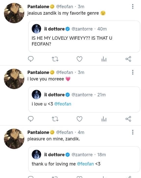 dottorawr's tweet photo. bonus balasan feofan yang sama bucinnya itu dan tweet etmin podCASH 😉 https://t.co/5IG36kgBue