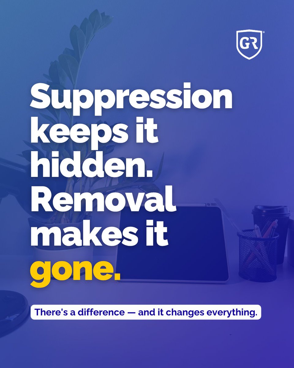 gr_removals's tweet photo. Suppression: the link is still live, still accessible, still indexable.

Removal: the URL returns nothing. Google de-indexes it automatically.

Most reputation companies sell the first and call it the second. There's a meaningful difference. https://t.co/vsvux93rC2