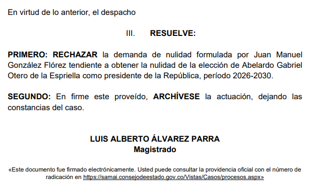 millanrussy's tweet photo. El Consejo de Estado RECHAZA la QUINTA y la SEXTA demanda contra la elección de Abelardo De La Espriella.

Son más de 30 demandas.
Caerán todas y cada una. https://t.co/9GUFqxzDA6