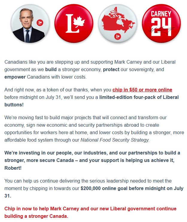 TEMP0RARY_NAME's tweet photo. Carney's bullshit propaganda is so nauseating...

Investing in our people? WTF? YOUR own people for sure, libtards, but not in Canadians!

Building stronger, more secure Canada? Really?🤣 

What the f*ck are you sniffing there @liberal_party ?
You are truly mentally retarded! https://t.co/95WM76DeFq