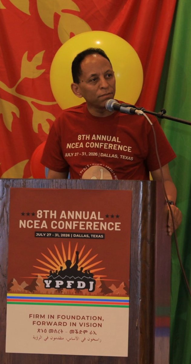 hawelti's tweet photo. 8th Annual NCEA Conference underway in Dallas, Texas, under the theme: " Firm Foundation, Forward in Vision".  

Keynote address by Mr. Yosuf Saiq, Head of PFDJ Organizational Affairs, on current situation at home within the context of unfolding regional and global developments and trends; and, remarks on organizational matters by Mr. Berhane Ghebrehiwot, Charge d 'Affairs at the Eritrean Embassy in the US.

Annual Activity Reports by the youth and women segments of NCE; discussion papers on the experience, foresight and vision of the EPLF on education; ownership of national narrative as an element of strategic communication are some of the main events conducted so far in the ongoing four-day Conference.