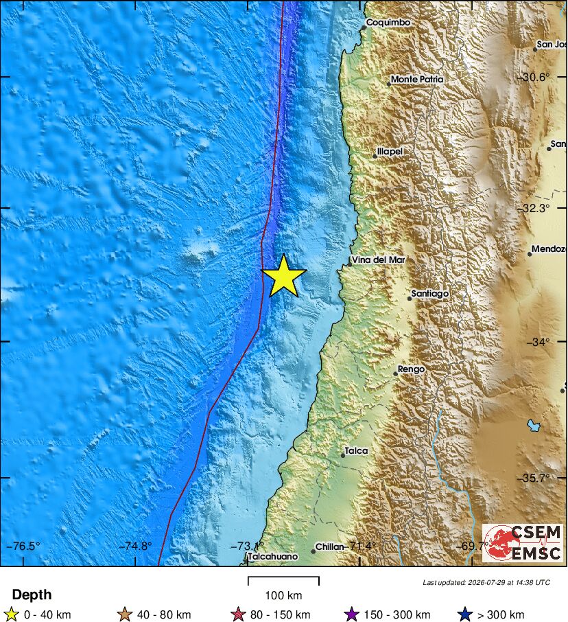 LastQuake's tweet photo. ⚠Preliminary info: M4.8 #earthquake (#sismo) about 60 km SW of Viña del Mar (#Chile) 2 min ago (local time 10:36:51). Updates at:
📱https://t.co/QMSpuj6Z2H
🌐https://t.co/AXvOM7I4Th
🖥https://t.co/wPtMW5ND1t https://t.co/Wk7bACCjLr