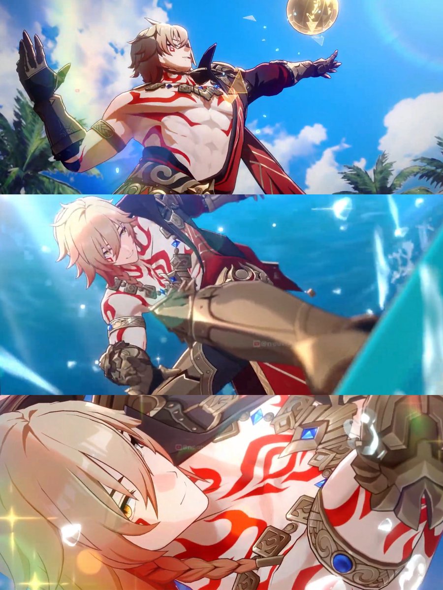 kooguang's tweet photo. phaidei beach date clad in full armor https://t.co/boppX5Bj4v