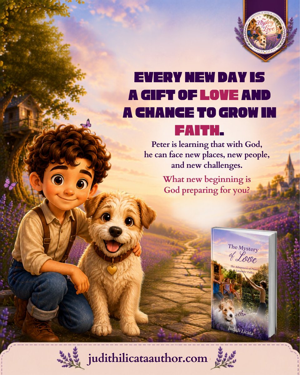 JudithILicata's tweet photo. πΈ Love and faith light up every new beginning. With courage and kindness, Peter learns that every step in Lavender Valley is filled with hope. ππΎβ¨
Discover the journey at https://t.co/gfcjApmReO.
#ChildrensBooks #FamilyReading #KidsBookCommunity #ParentingWithLove https://t.co/8wntNeqfC6