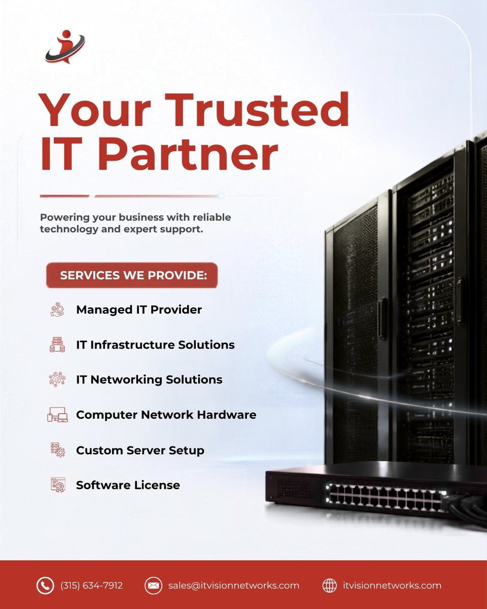 itvisionnetwork's tweet photo. At IT Vision Networks, we help businesses stay connected, secure, and ready to grow with reliable, scalable IT solutions. Build a smarter, more resilient IT future with us. 

🌐 Learn more about the services we offer: https://t.co/6EvidjHKEy https://t.co/GRrOZovLsm