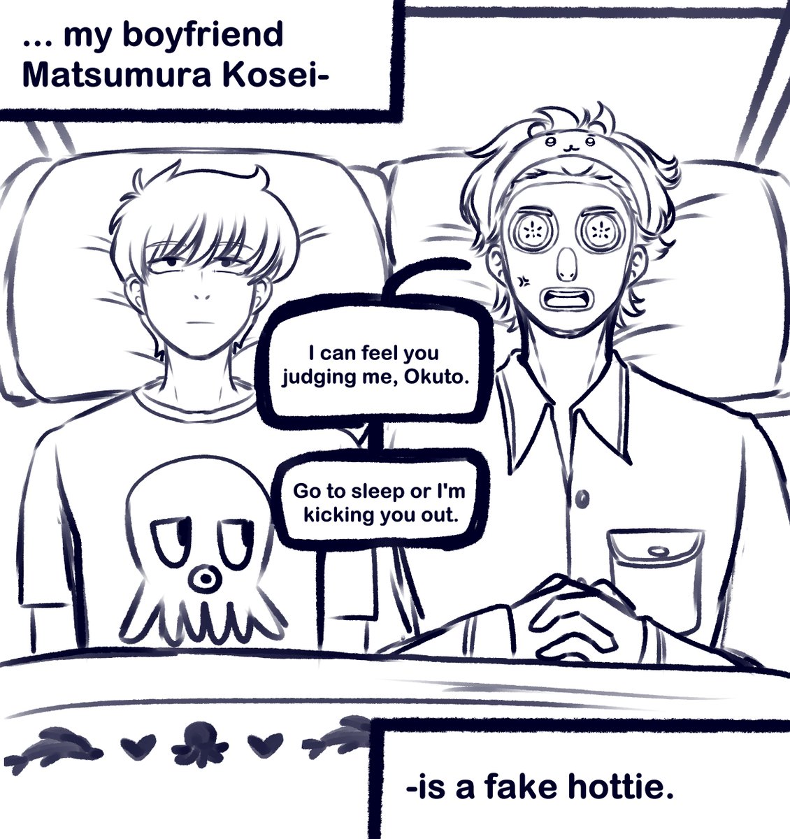 LeeAuddie's tweet photo. first time sleeping over #ガンバレ中村くん #matsunaka https://t.co/TsV8HGiAkF