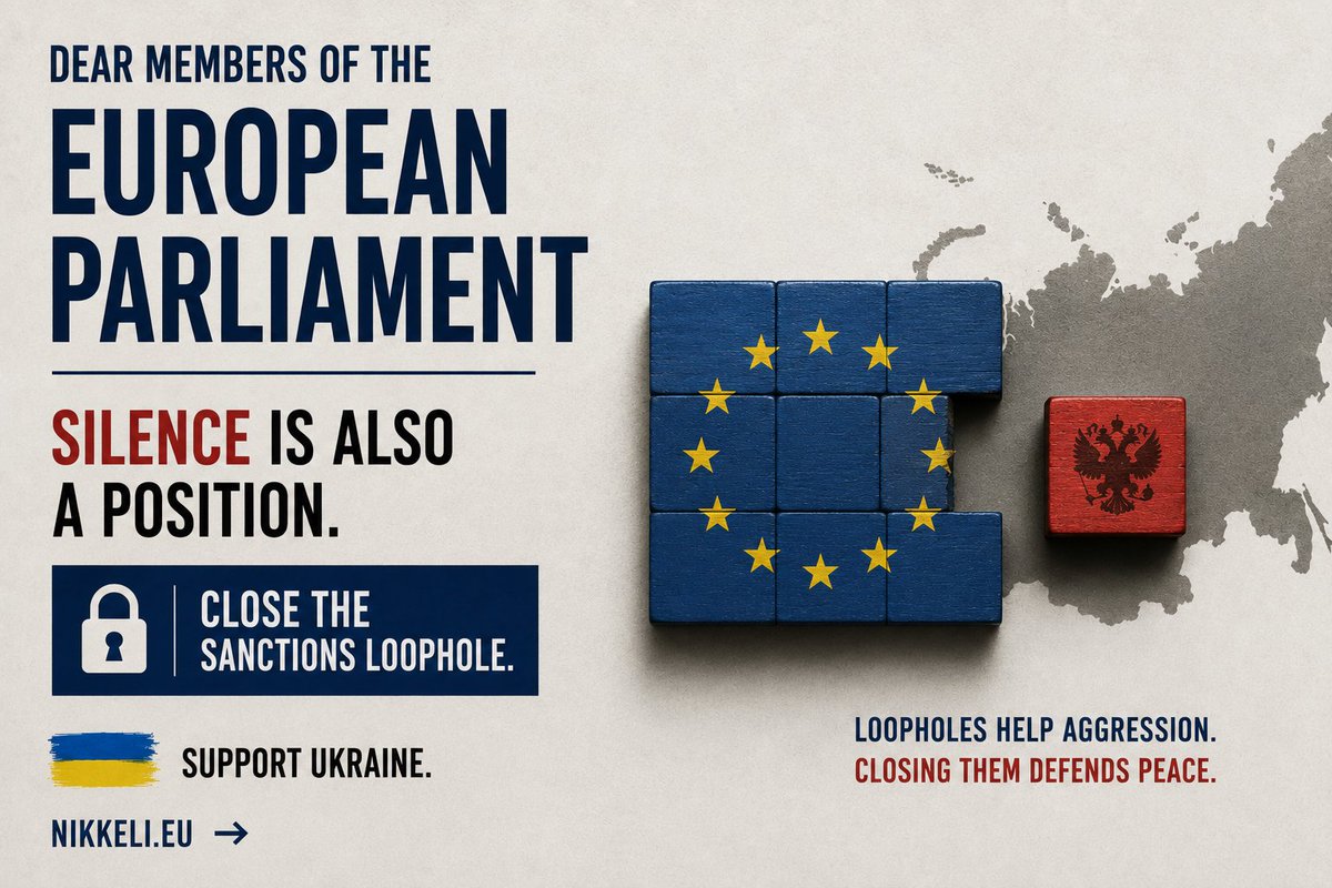 nomasofi's tweet photo. Dear MEPs,
@kajakallas @Europarl_EN @EPPGroup @RenewEurope
Silence is also a position. An EU sanctions loophole still allows metal flows between Finland and Russia to continue. Please support closing it and speak out publicly.👉https://t.co/5W6u0u00Dl
Thank you!
#Nickel22 #Copper https://t.co/gWjGCoaki5