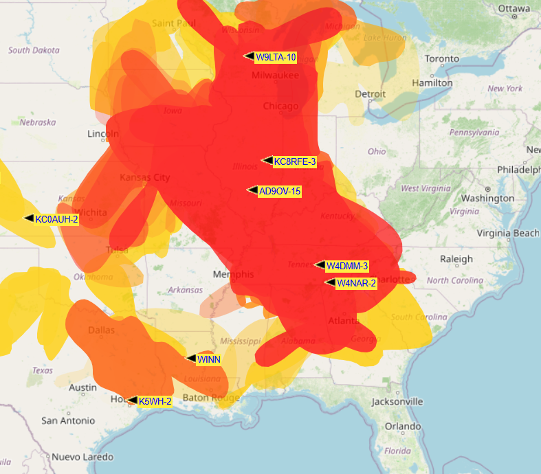 HUFF's tweet photo. @HeatherCramsie @1029thebuzz "Tropospheric ducting"... if you're far enough away from the WBUZ transmitter (which is near Murfreesboro), its signal can be overwhelmed by other, distant stations bouncing in because of the atmospheric conditions... and the conditions are ripe today https://t.co/8hWhiT2JiK