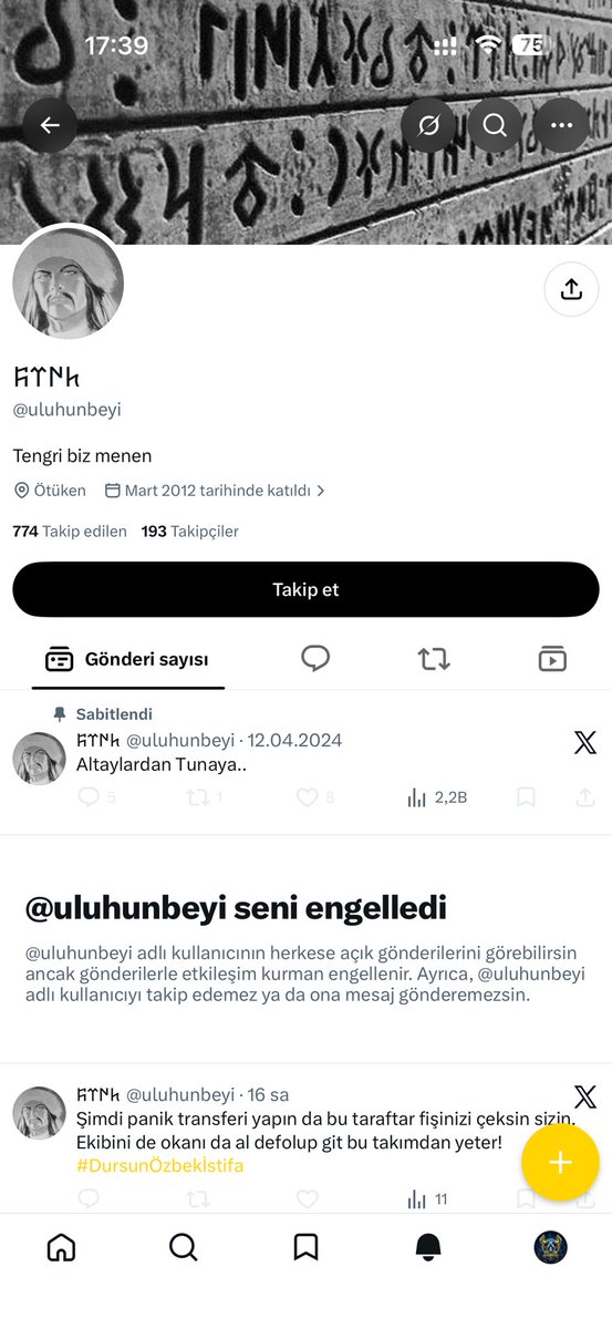 otoritefener's tweet photo. @uluhunbeyi @YANGINBildirimi @uluhunbeyi Senin gibi ezik korkak adamlarin burada yeri yok. Oyle kancik gibi kudurur engeller kacarsin. Aptalmis laleeeee hahaha https://t.co/CsobiLdwtR