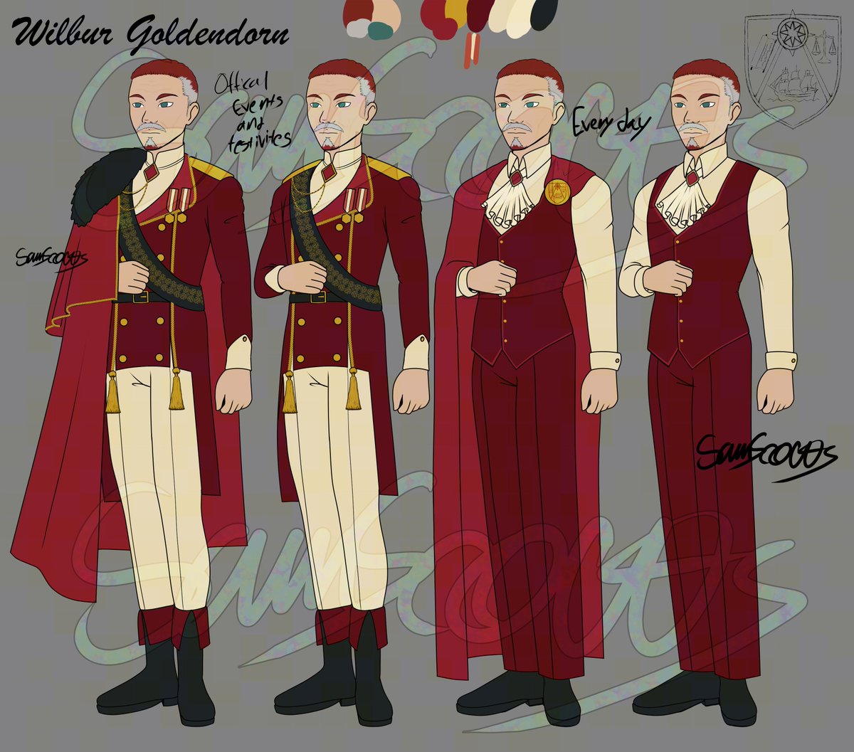 sam_scouts's tweet photo. Wilbur Goldendorn, a character i dont really like but he has needed a proper design for awhile now and here we are, ive finally sat down and made him one! Next on the block is his wife, then maybe his kids. #art #digitalart #oc #characterdesign #foxglove #noaitrainingallowed https://t.co/kKfG55Wd1H