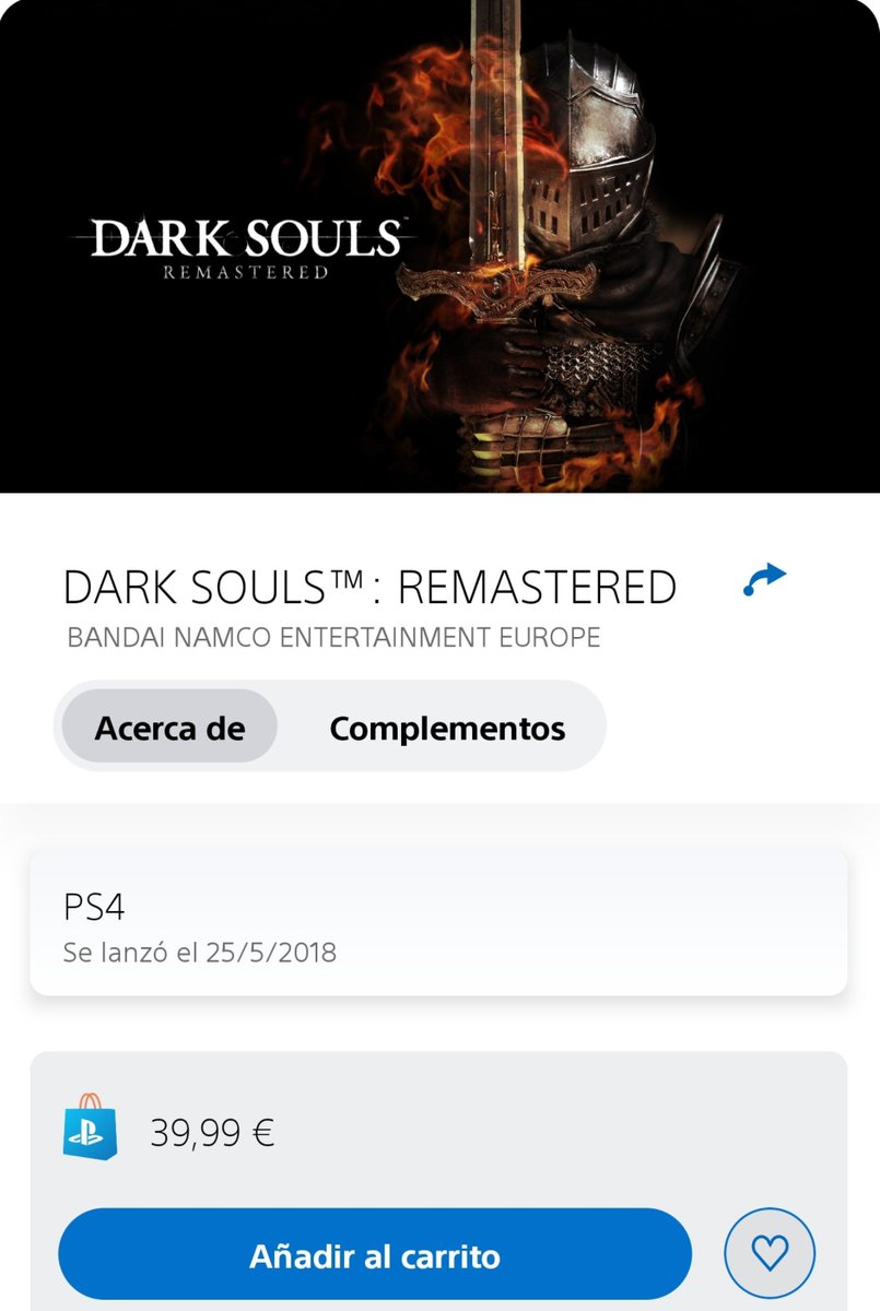 Isimo771's tweet photo. Dark Souls Remastered digital 40 chapas.
La trilogía completa en fisico 30.
Lo vamos entendiendo ya, si... https://t.co/PAx0c318ni