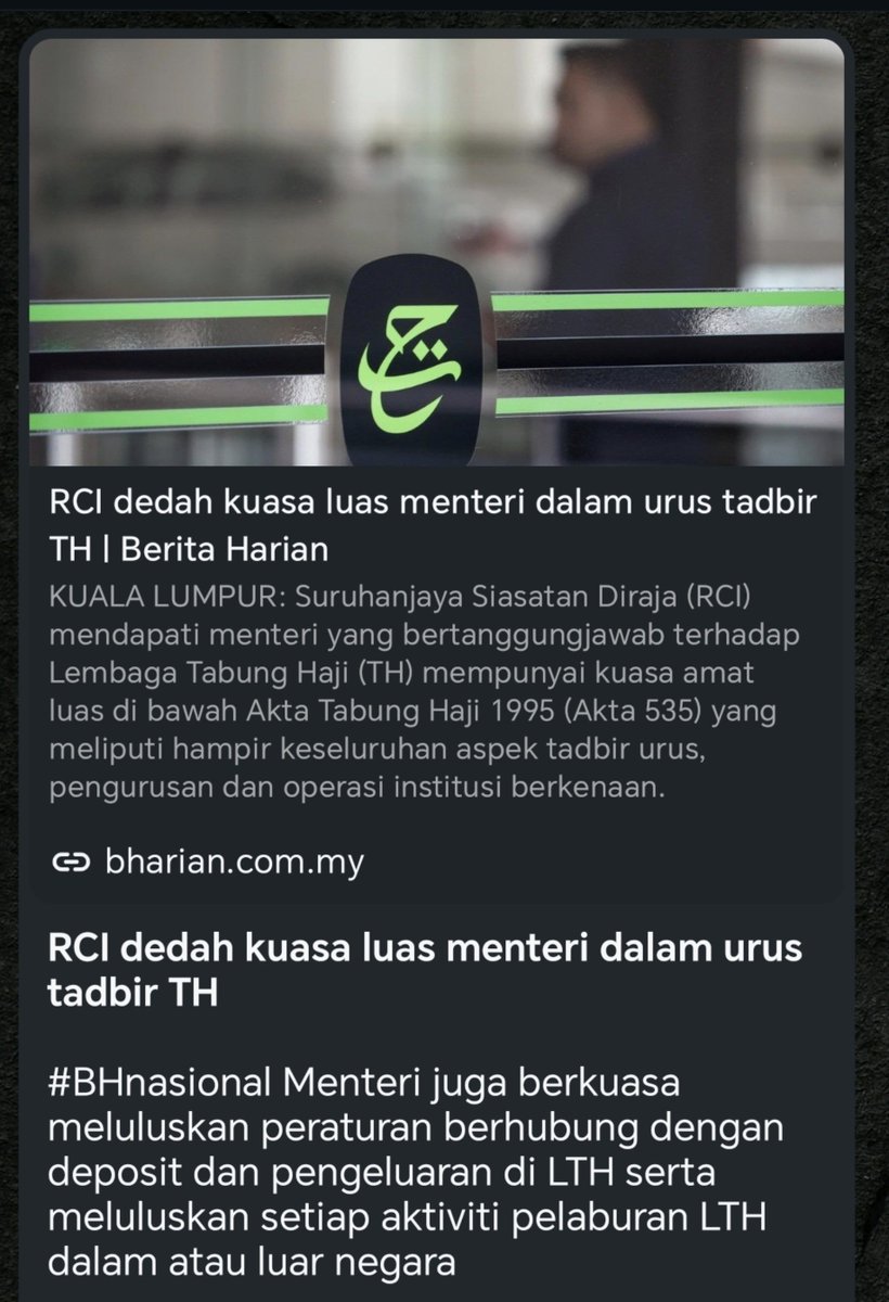 tjerealjoker's tweet photo. Satu demi satu bangkai busuk dalam Tabung Haji didedahkan dalam RCI.

Menteri ada kuasa penuh luluskan
- deposit
- pengeluaran
- pelaburan dalam negara
- pelaburan luar negara

In short, Menteri boleh buat sukahati mcm Tabung Haji tu tabung bapak dia.

Menteri mana? 🤔🔥 https://t.co/gRwWd5JVZn