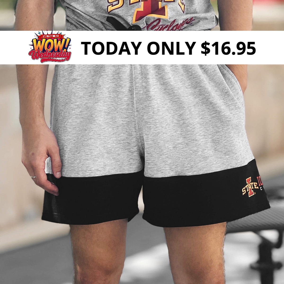 isubookstore's tweet photo. Another WOWWednesday online one-day only deal you won't want to miss!! This week, we featuring Champion® I-State Gray Colorblock Shorts for just $16.95 (originally $39.95). Order now BEFORE IT RUNS OUT! #GoCyclones

Make to follow for future Wow Wed Deals: https://t.co/odRrp9n8q1 https://t.co/hiN6bpHjaQ