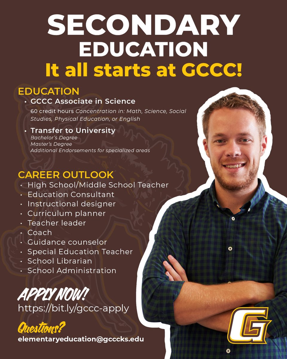 GCCCBroncbuster's tweet photo. Turn your passion for teaching into a career 🎓
Start your journey today! Apply for Admission: https://t.co/5GGcL6CO8L
Learn more about the Registered Teacher Apprenticeship Program: https://t.co/xO9UYzOLfP
#FromHERE #EducationProgram #CommunityCollege https://t.co/Zx4i4UP86y