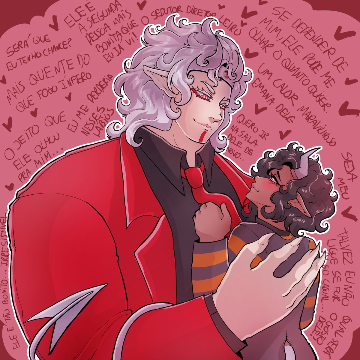 dominimun's tweet photo. Se perguntassem diretamente pra ele, ele diria que só tem essa cara de idiota naturalmente mesmo.

OCs que aparecem:
- Dominicius Sipriano
- Leiru (do @/kemurink1)
- Ária, a Dália Rubra 
- Lua Lunamoon https://t.co/0HsMqJQgdl