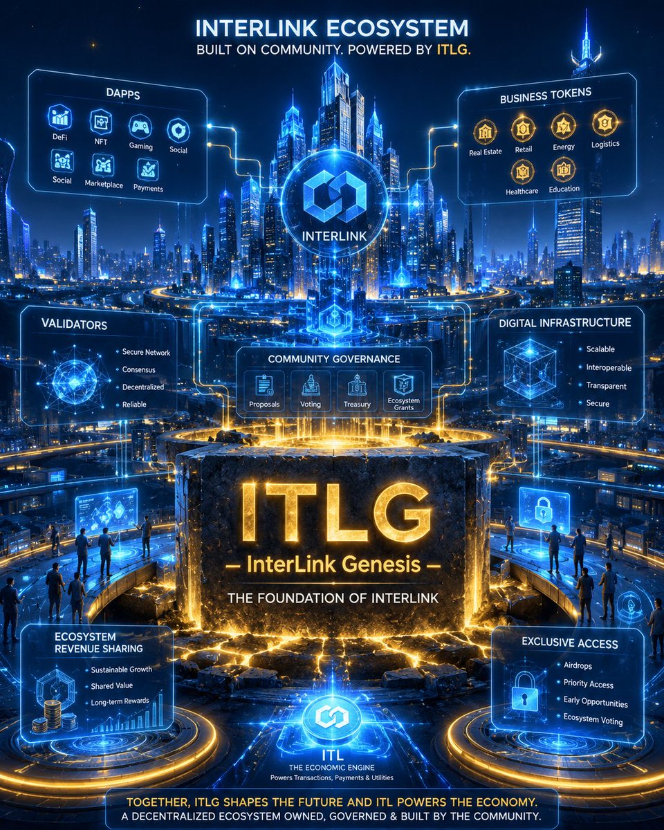 dmeghana405's tweet photo. Create a futuristic blockchain city with a giant glowing foundation stone labeled "ITLG – InterLink Genesis".
#ITLG #ITLX #ITL #Interlink #Interlink2026 #InterlinkAmbassador
@kv_interlink @C_Interlinklabs @reina_itl @inter_link @itlx_defi https://t.co/ctwtsCHJ7P