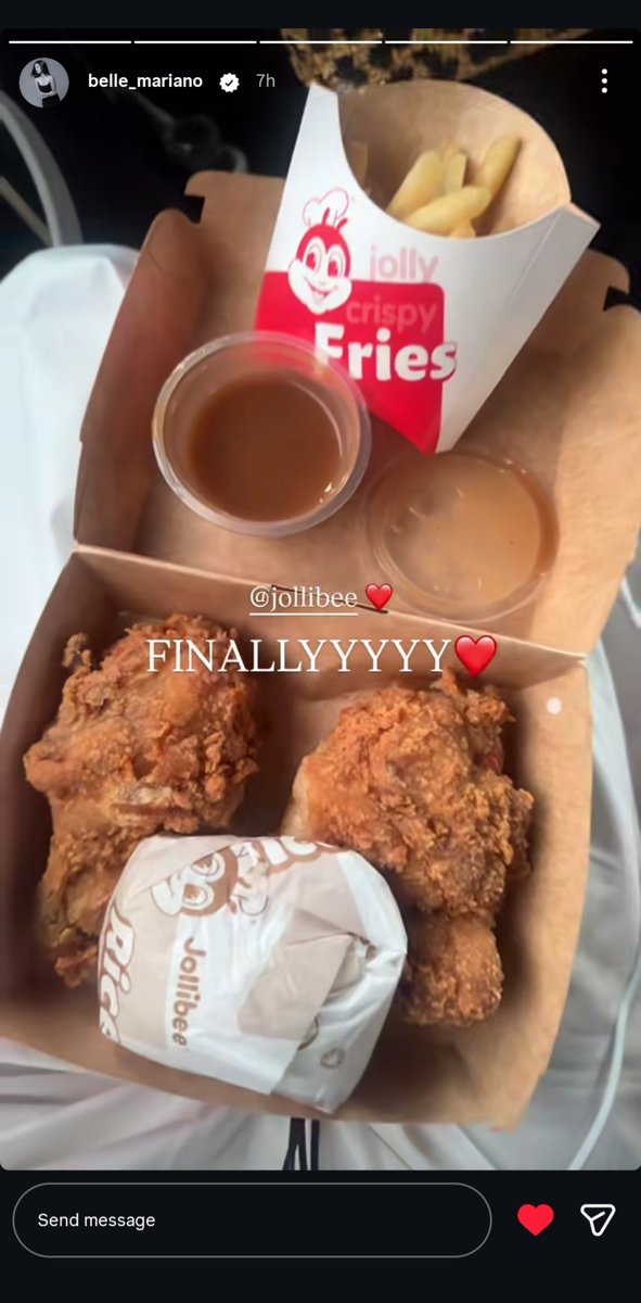 james_bontuyan's tweet photo. (2)
Belle's Instagram story
" @.jollibee โค๏ธ
FINALLYYYY โค๏ธ"
#MayChickenjoySarapSavers
#JolliFAM
#JolliBELLE
#BelleMariano https://t.co/hZv71cyn70