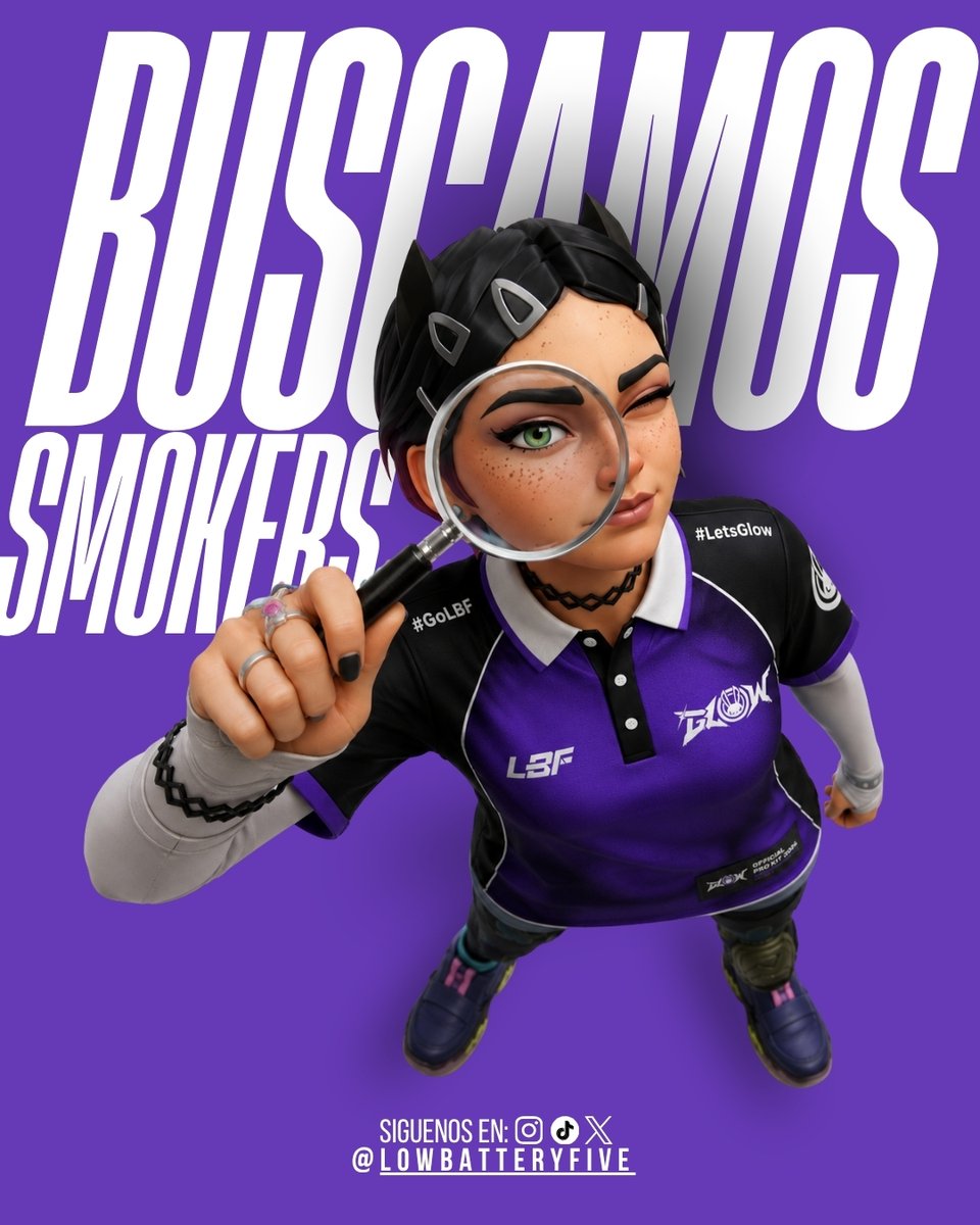 LowBatteryFive's tweet photo. 🔴LOOKING FOR PLAYERS

Buscamos JUGADORA para nuestro proyecto.

☁️ Smoker
🎮 Experiencia competitiva
🕐 Disponibilidad tardes/noches

¿Eres tu? Mándanos DM: @maddfps . 💙