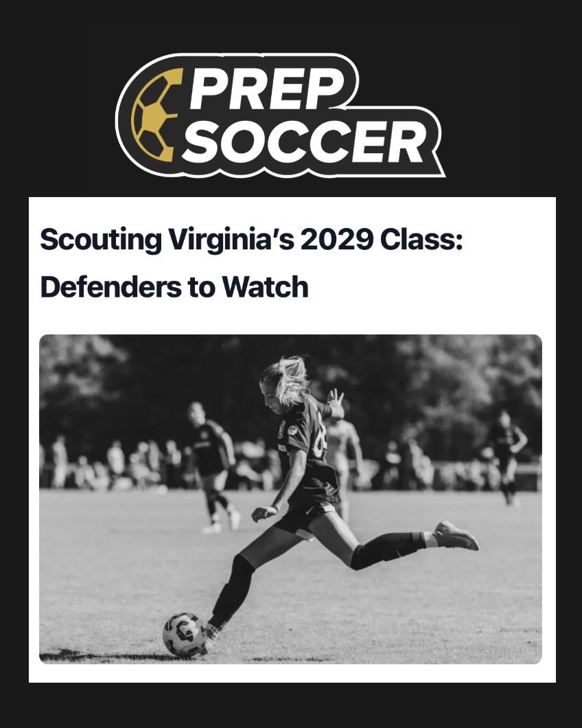 leahriddlemoser's tweet photo. Thank you so much @PrepSoccer for listing me as a defender to watch after ECNL Playoffs! Looking forward to this upcoming season! @vdasoccer @bobbypup @VDA2011ECNL @ECNLgirls https://t.co/aM1dbh14l3