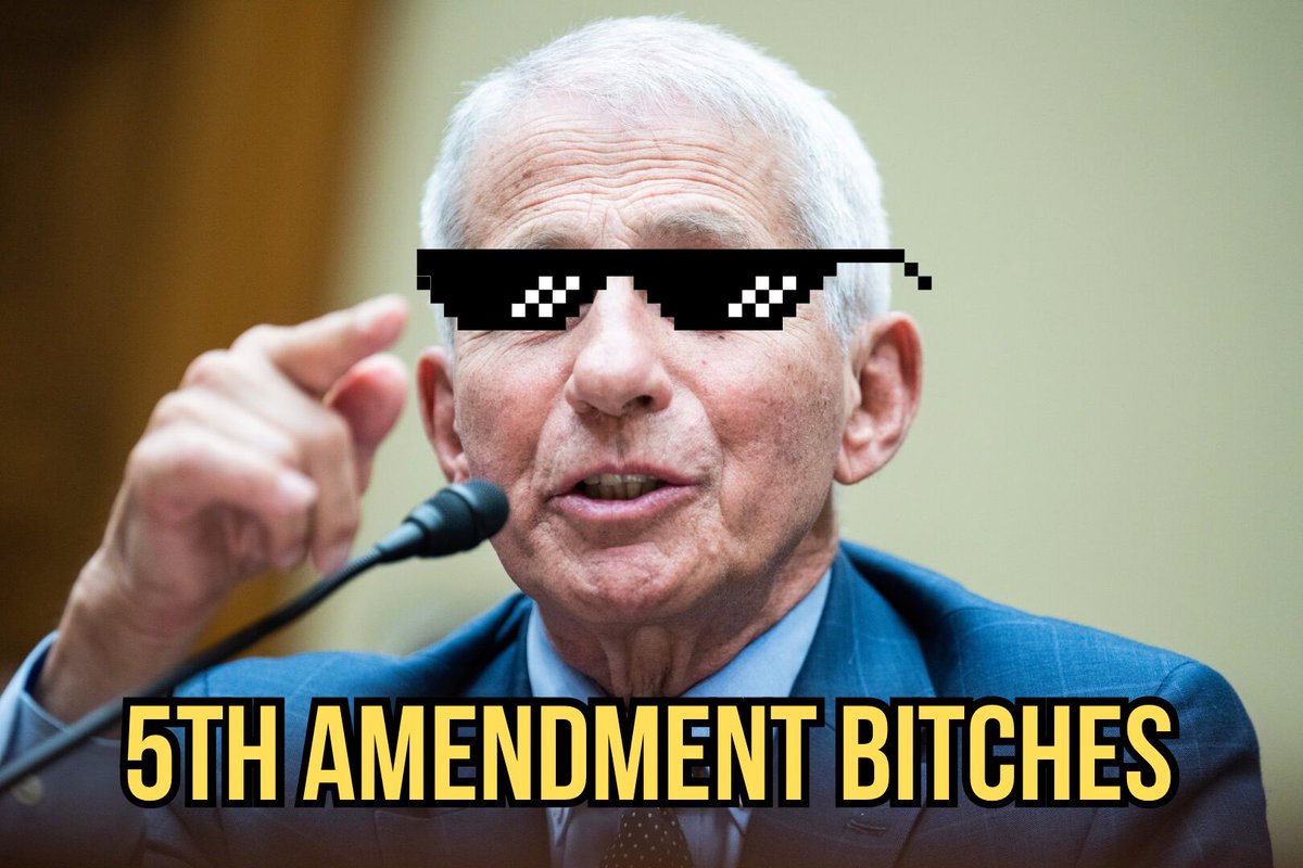 truthache68's tweet photo. Current status of the Senate hearing:
Dr. Anthony Fauci has invoked his Fifth Amendment right and is declining to answer questions. #DealWithIt https://t.co/dmLMqxTdfS