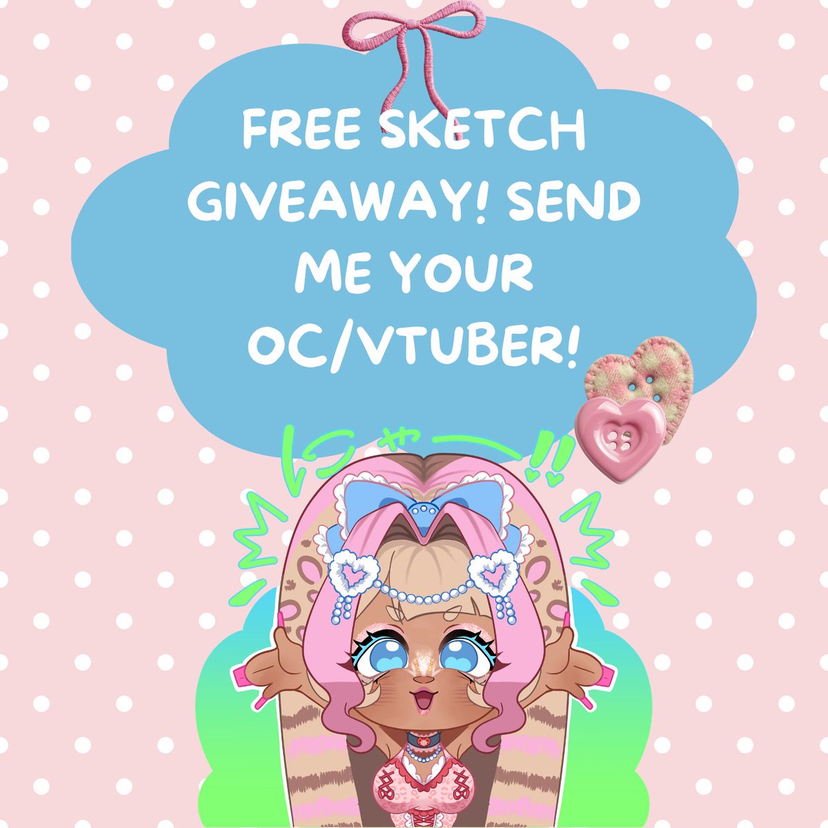LOLIE_art's tweet photo. ✨ FREE WEEKLY SKETCH! ✨
Every week I'll pick 1–2 OCs/VTubers to draw as a simple sketch for free! 💖
Reply with your OC/VTuber reference to enter!
Good luck! 🌸
#OC #VTuber #FreeSketch #Art https://t.co/fnIOtuohnR