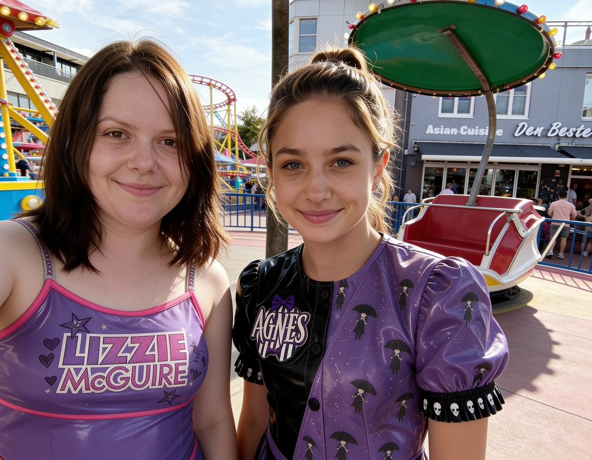 Lizzy1262629's tweet photo. Veronique and me on a carnival ride, matching in our shiny purple PVC tops! 🎡💜 Soft smiles, fun lights, and glossy vibes ✨ #CarnivalPVC
#CarnivalPVC #MatchingOutfits #ShinyFashion #KinkyCute #GlossyFashion #PVCSet #PlayfulLook #CoupleLook #FunDay https://t.co/j8LxSZnT0d