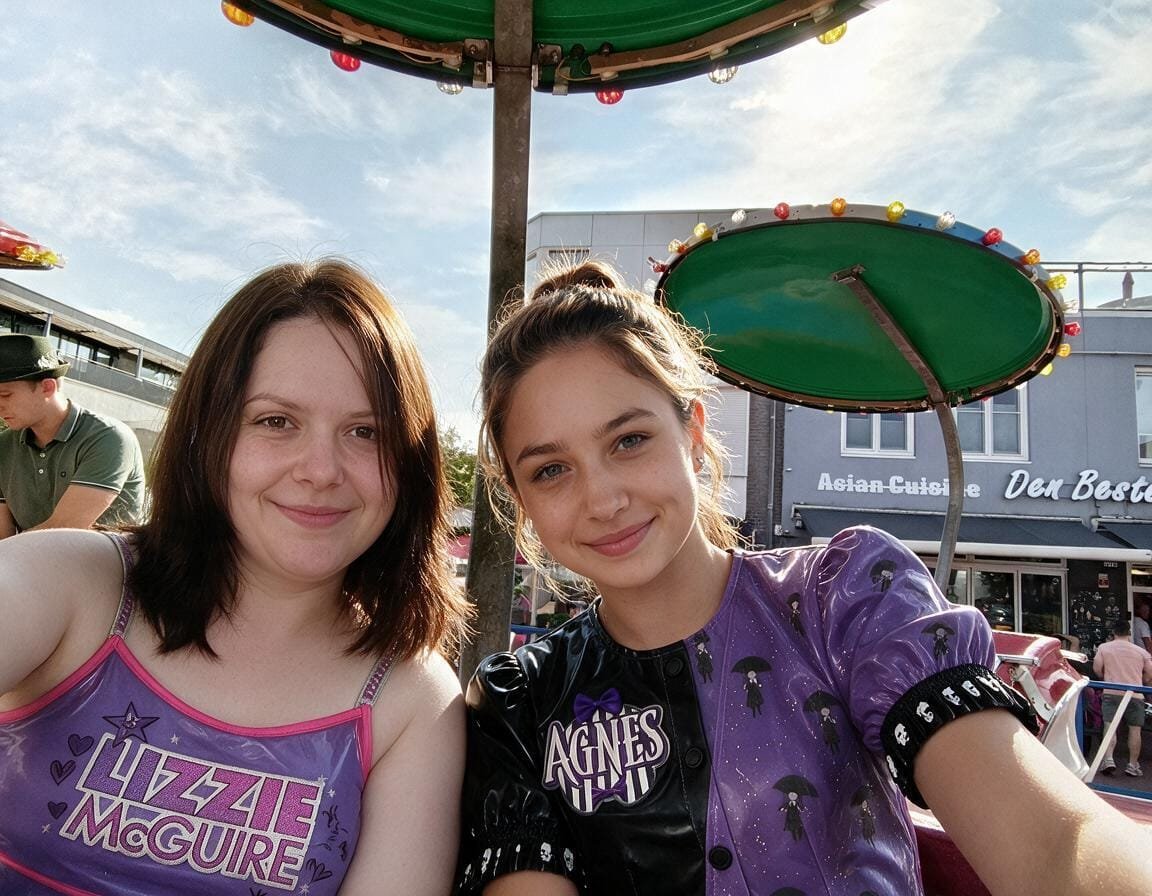Lizzy1262629's tweet photo. Veronique and me on a carnival ride, matching in our shiny purple PVC tops! 🎡💜 Soft smiles, fun lights, and glossy vibes ✨ #CarnivalPVC
#CarnivalPVC #MatchingOutfits #ShinyFashion #KinkyCute #GlossyFashion #PVCSet #PlayfulLook #CoupleLook #FunDay https://t.co/j8LxSZnT0d