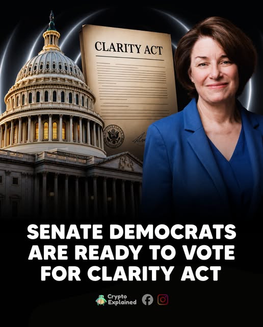 Harrington6M's tweet photo. JUST IN: 7 out of 10 Senate Democrats are now ready to vote in favor of Clarity Act.
Bloomberg report notes roughly 7 to 10 Senate Democrats appear willing to ultimately support market-structure legislation. https://t.co/NjAtfx8NyC