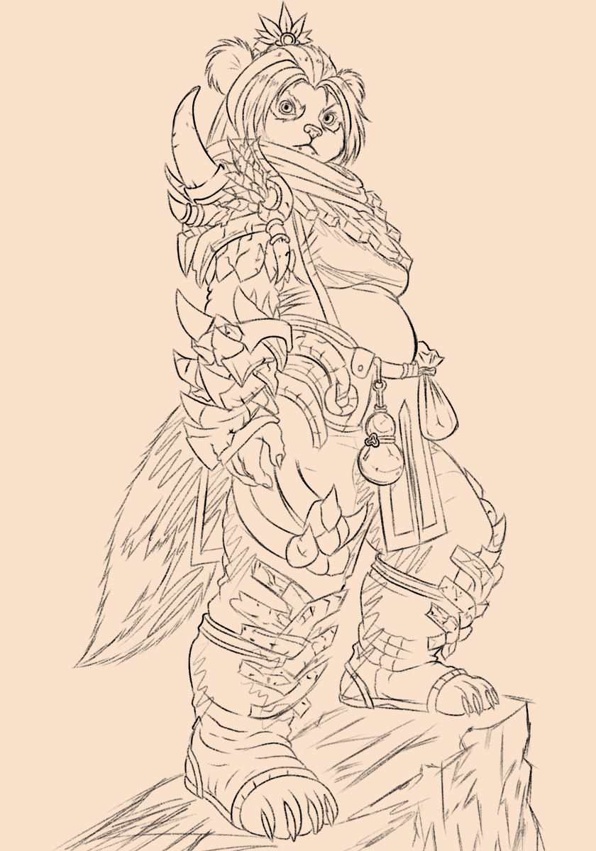 RainingOpals's tweet photo. Current WIP sketch of my Pandaren; Narishma https://t.co/SeuNa2zp1u