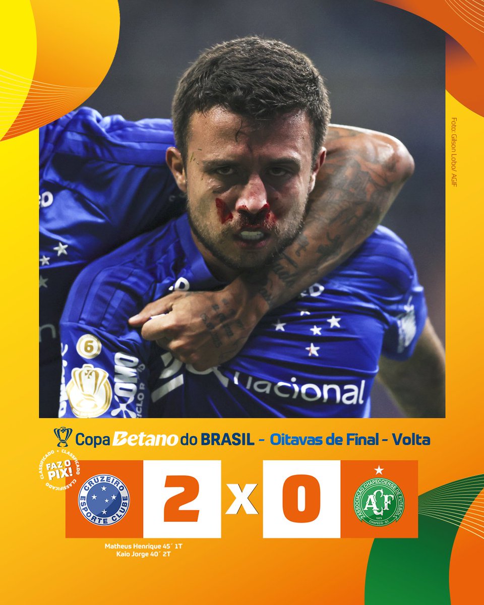 CopaDoBrasilCBF's tweet photo. A RAPOSA TEM SEDE DE VITÓRIA! 🦊⭐️

O maior campeão da #CopaBetanoDoBrasil está nas quartas de final.

#Cruzeiro #Chapecoense https://t.co/Mb98jqX0gV