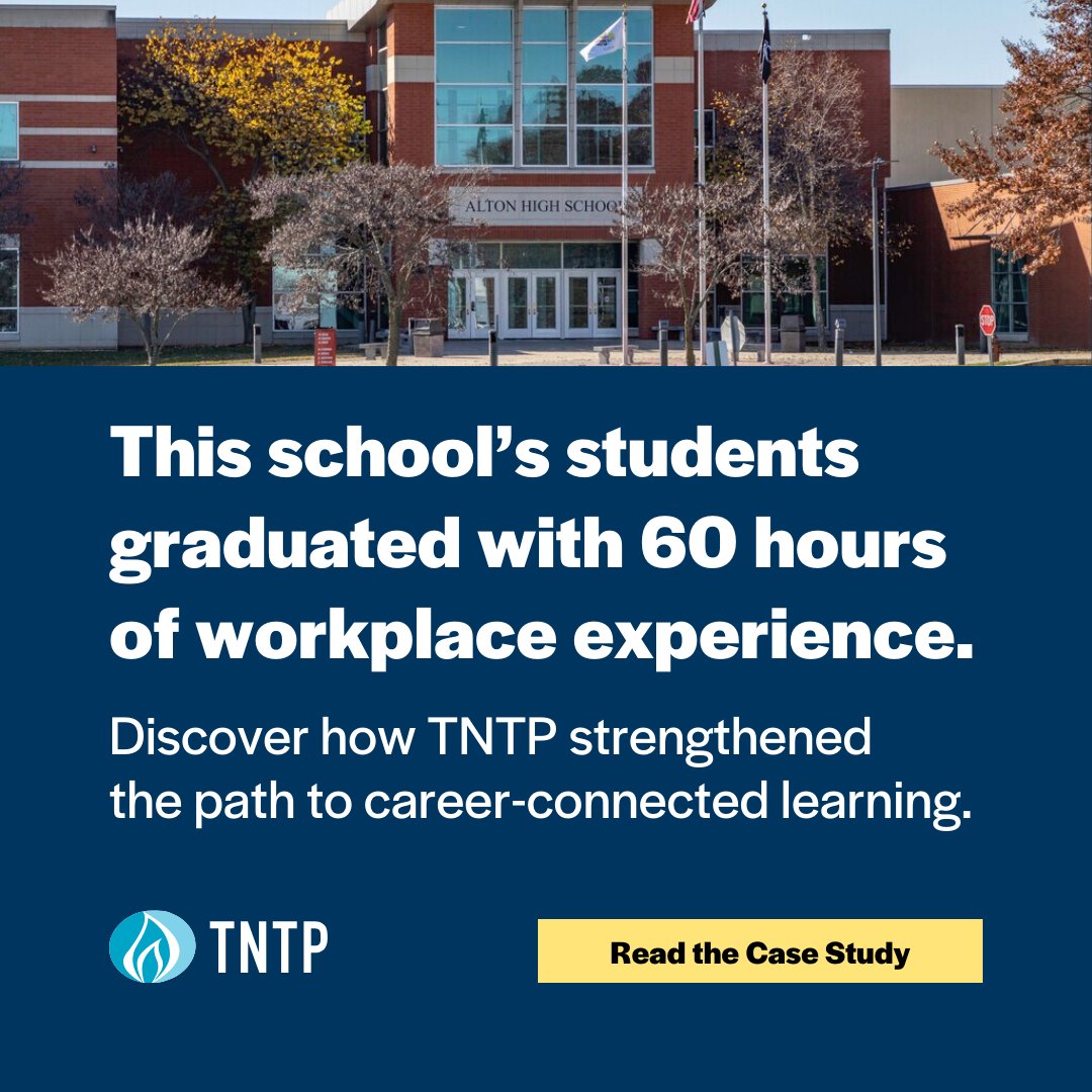 TNTP's tweet photo. High schoolers in Alton, IL can log 60+ hours of real work experience before graduation. 

Read more: https://t.co/ozOfNn3xF0

#CareerConnectedLearning #FutureReadyStudents #PathwaysWithPurpose https://t.co/boUswrvq1s