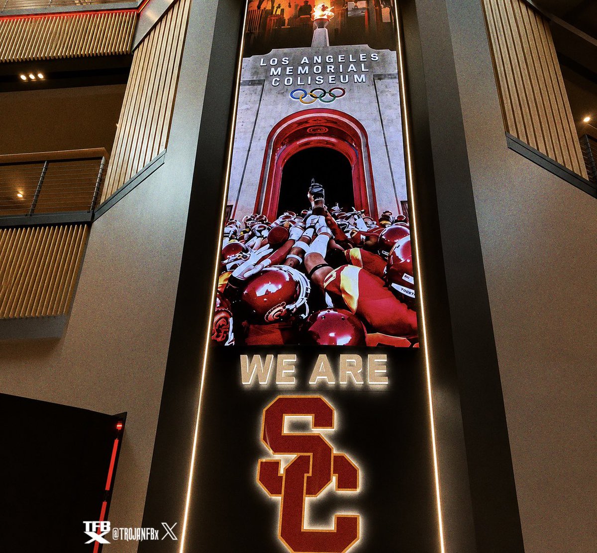 TrojanFBx's tweet photo. It’s almost GO TIME for the unveiling of USC’s new football facility 

Bloom Football Performance Center 🫣✌️ https://t.co/m7CqbC0gqa