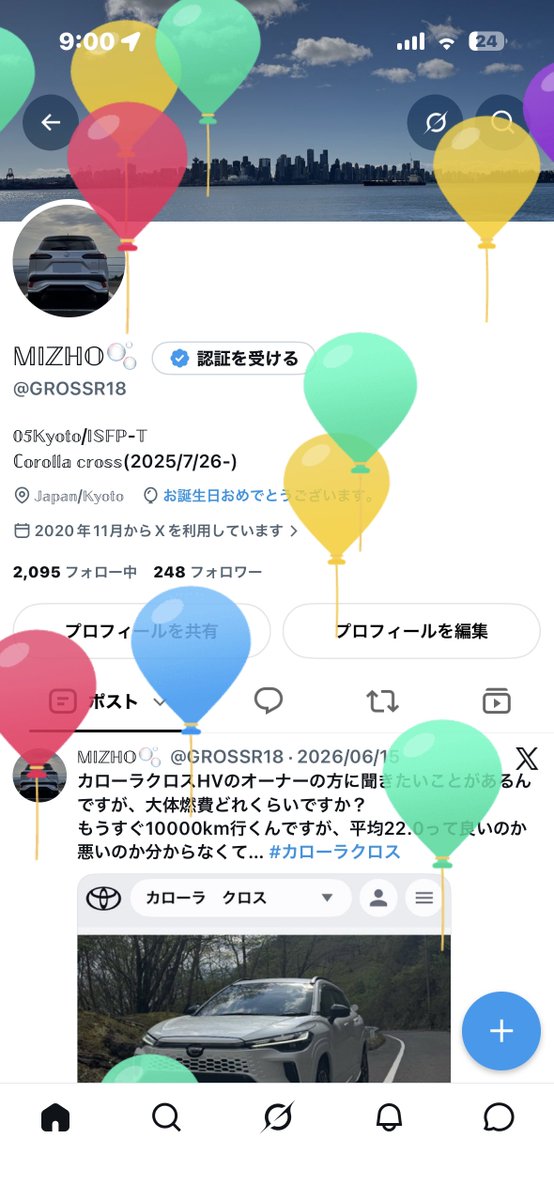 GROSSR18's tweet photo. 21歳になりました、これからもカロクロに乗って色んなところ行ってきます！ https://t.co/2x9DLK7jrw