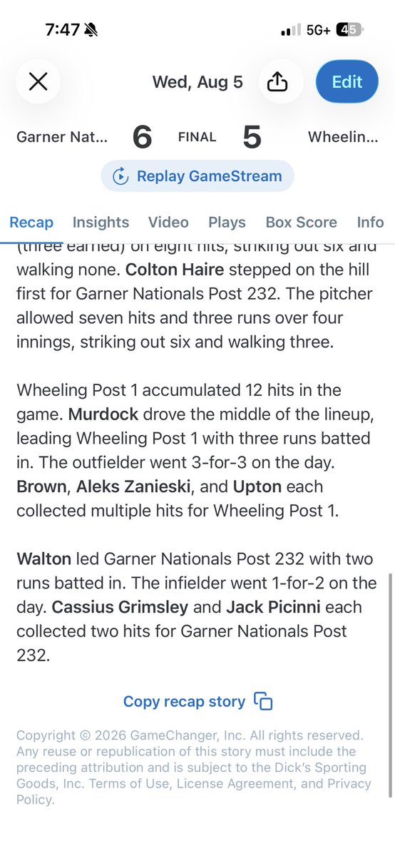 Post1_Baseball's tweet photo. We took a commanding 3-0 lead into the 6th inning, before giving up a 5 spot… The boys kept battling &amp; loaded the bases in the 7th only down a single run, but couldn’t cash in, dropping Game 1 of the Southeast Regional to the North Carolina State Champion by a final score of 6-5 https://t.co/jf8FHArCP4