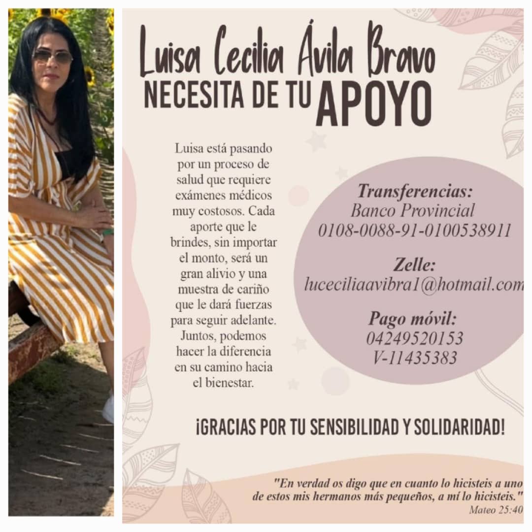 Yesaluv1's tweet photo. 1$ para mi cuñada.
Paso por aquí pidiendo su valiosa colaboración para ayudar a mi cuñada que ha sido diagnosticada con cáncer peritoneal. Estamos haciendo todo lo posible por ayudarla a costear sus quimios.
Si está a tu alcance ayudarnos, te agradezco mucho 🙏🏻🫶🏻 https://t.co/dXBZ5YKsIB