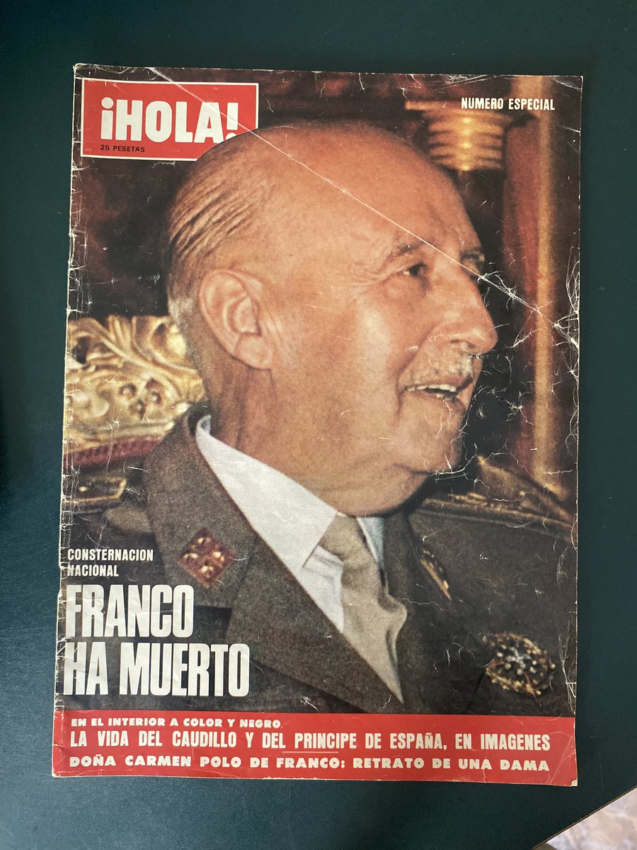 bertieespinosa's tweet photo. Os voy a enseñar el HOLA de la muerte de Franco. Página a página. Para entender la historia (y no las interpretaciones a posteriori) hay que ir a los documentos primarios y originales. Veamos página a página.  🪡 https://t.co/tZNL67kLcW