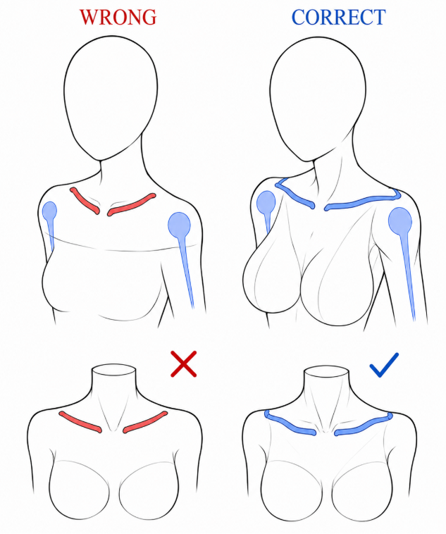 ChromaFlowx's tweet photo. wrong vs correct! (collarbones) https://t.co/SnjE0x9yZJ