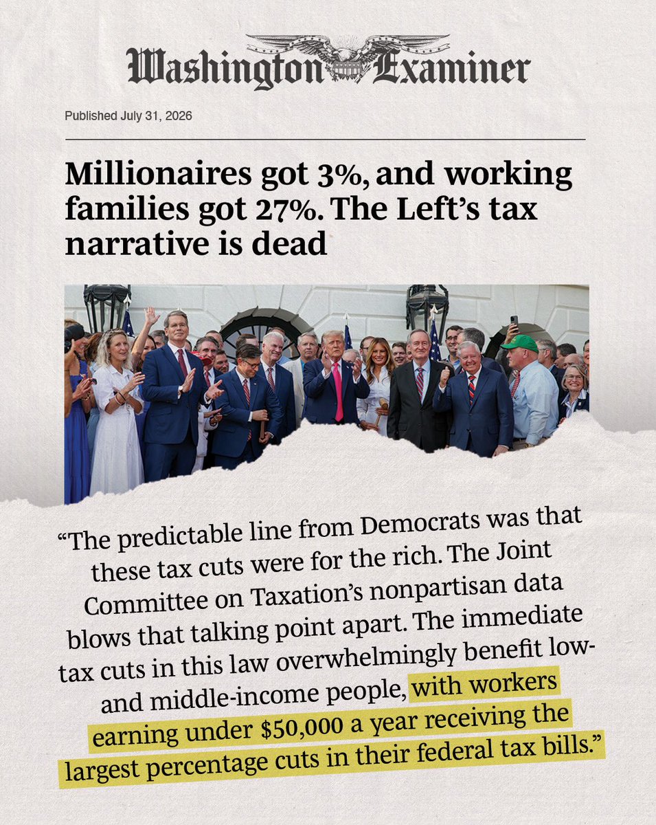 SenateGOP's tweet photo. Democrats say “tax the rich.”

But then they vote to raise taxes on the American families who need relief the most.

They did it last year, and they’ll do it again. https://t.co/ay7IISYFu5