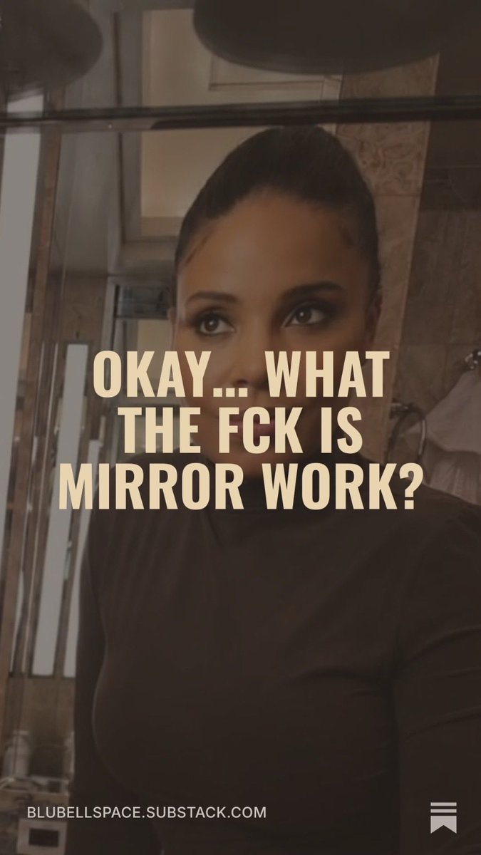 justsanaa's tweet photo. WAIT… What the f*ck is mirror work?
Today I shared the psychology behind it, and how to begin. 
My Blubell newsletter is live! 💙https://t.co/4q1DAqFqFd https://t.co/qMY3b23BV9