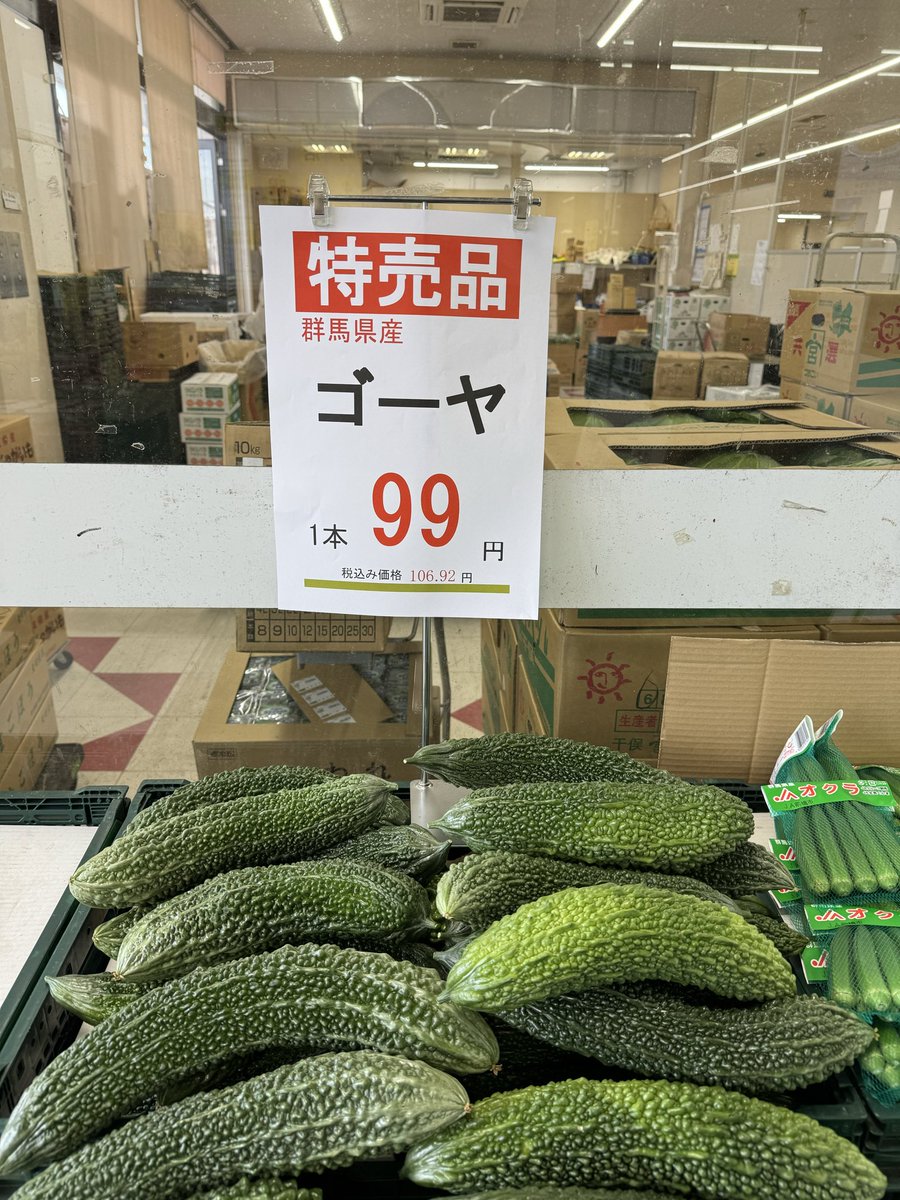 aizawa512922's tweet photo. おはようございます☀

本日８月６日（木）　青果コーナーのお買い得品はこちらです！

群馬県産　オクラ　１袋 99円
夏が旬のお野菜です😊

群馬県産　ゴーヤ　１本 ９９円
ゴーヤチャンプルーにどうぞ

お客様のご来店心よりお待ちしています！ https://t.co/l3IfFRTme2