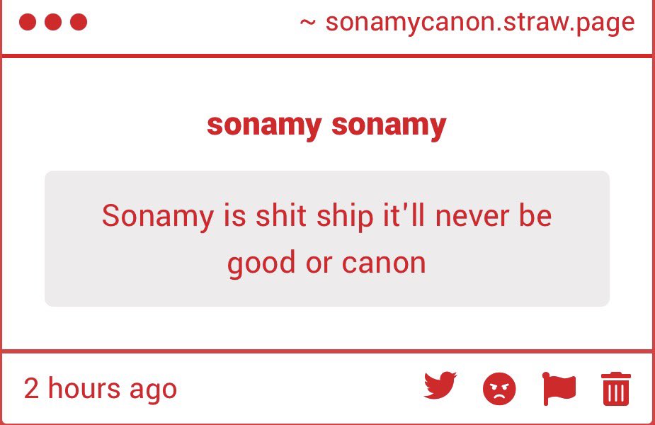 SonAmyLoops's tweet photo. Thanks for ur opinion anon I’ll stop shipping SonAmy now https://t.co/Q0dTkpHcsL