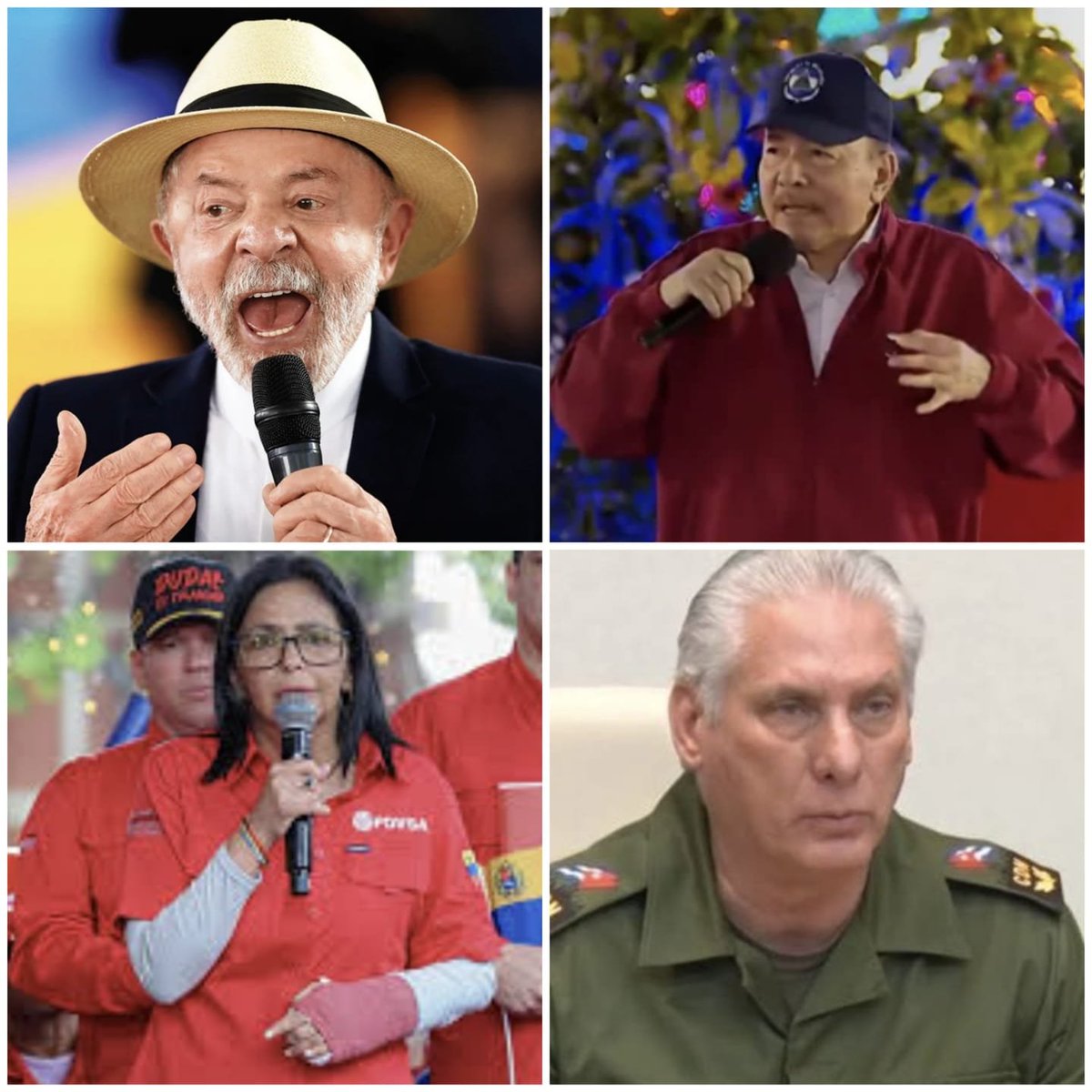 maibortpetit's tweet photo. A propósito de la campaña del partido republicano que afirma correctamente que el comunismo es la mayor amenaza para Estados Unidos, vale la pena recordar quiénes son los principales líderes comunistas que aún permanecen en el poder en la región.
Entre ellos destacan Luiz Inácio Lula da Silva, Miguel Díaz-Canel, Delcy Rodríguez, Daniel Ortega y Claudia Sheinbaum.