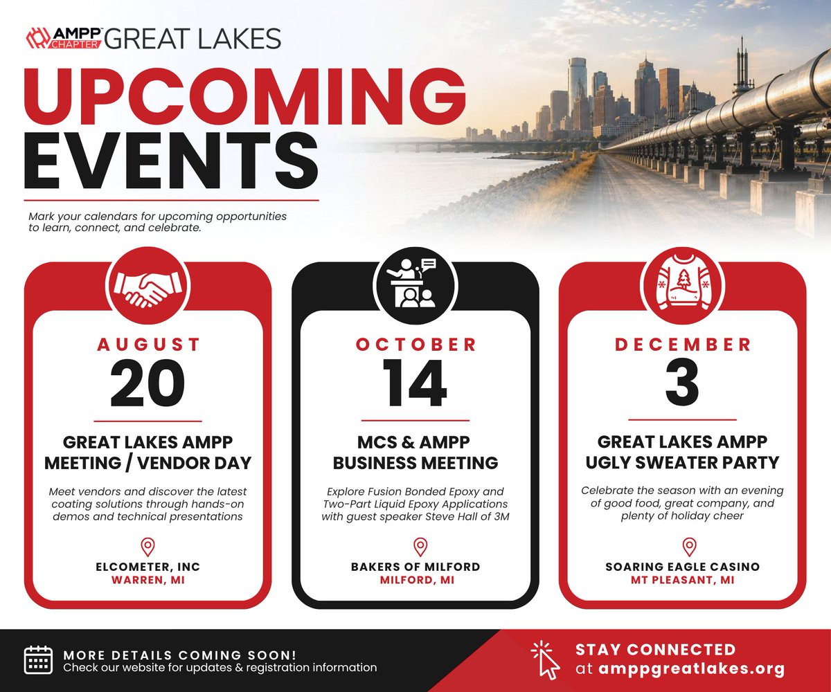 dlklingensmith's tweet photo. Don't miss the upcoming Great Lakes AMPP events. https://t.co/PmxwYtij9m