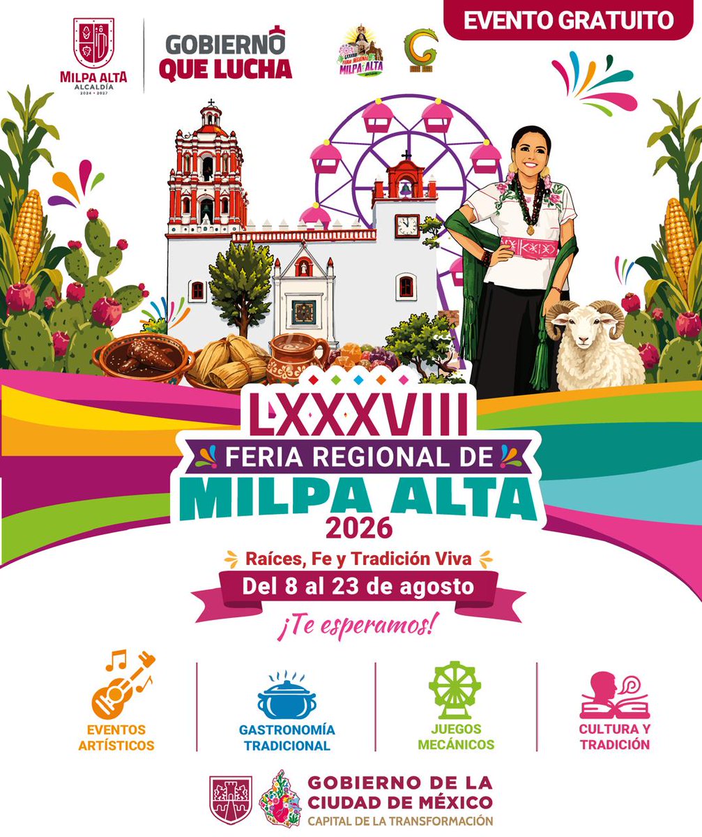 turismocdmx's tweet photo. ¡Este fin de semana comienza una de las tradicionales fiestas de Milpa Alta!🎉

No te pierdas la gran LXXXVIII Feria Regional de Milpa Alta, del 8 al 23 de agosto.🥳
Escenarios representativos de la alcaldía preparan una programación especial.🎶🪩

@GobMilpaAlta https://t.co/3YyzgbVTWs