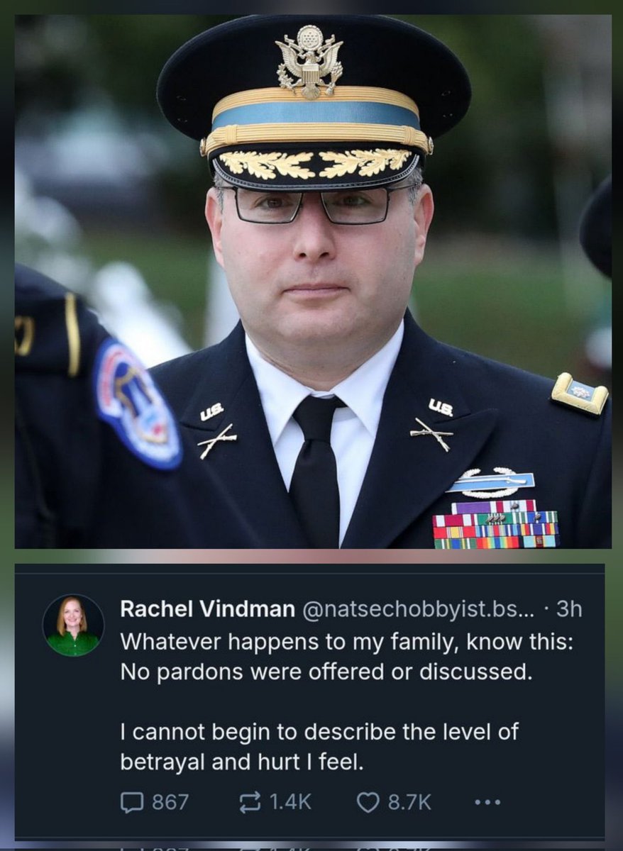 _ChicagoRay1's tweet photo. Alexander Vindman leaked a transcript of the phone call Trump had with Zelenskyy, to intel officials, then reported it to W.H Atty's in order to cover his tracks

They used it to impeach Trump

His wife Rachel was linked to ActBlue, and posted concerns over not being pardoned https://t.co/8udMt2gRtS