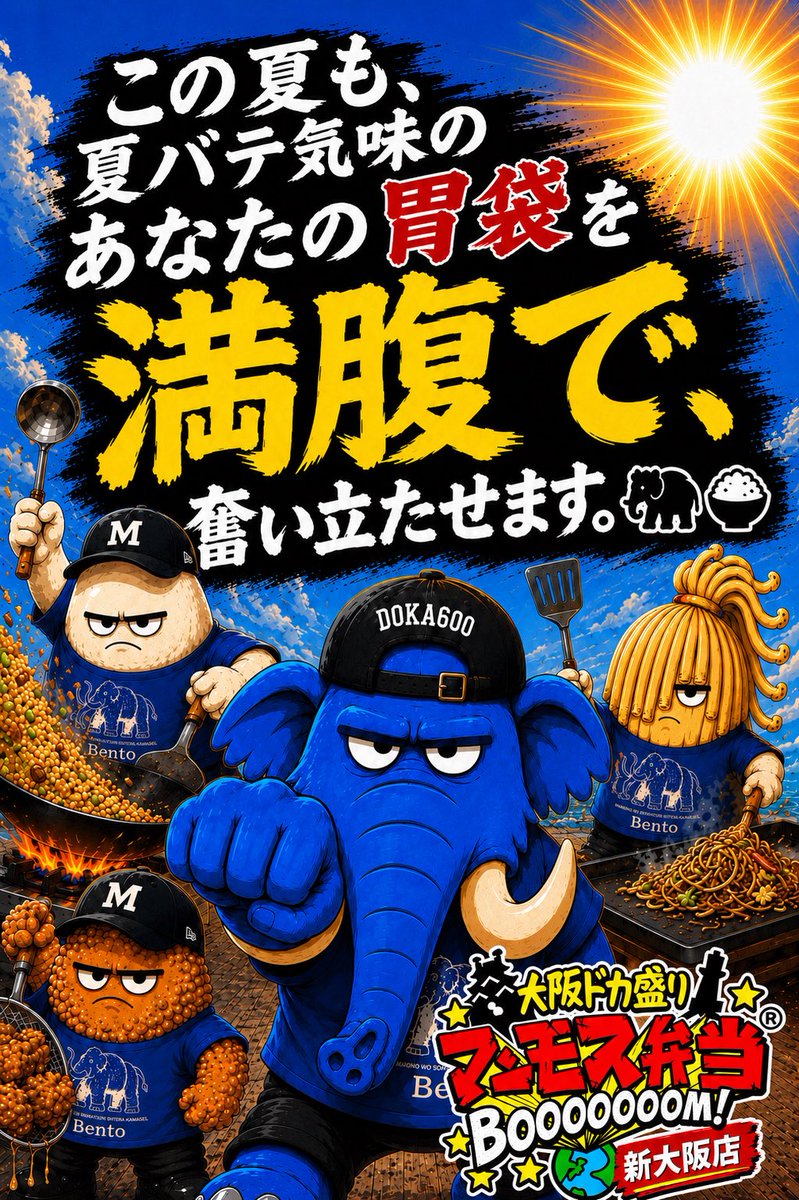 manmosubento2's tweet photo. おはようございます☀
連日、沢山の注文ありがとうございます🍚
仕込んでいた鶏肉がなくなりましたので、
デリバリー開始は11時からにさせていただきます。

本日もご来店、デリバリー注文、
お待ちして🦣

#大阪ドカ盛りマンモス弁当新大阪店 #新大阪グルメ #ドカ盛り #大阪グルメ #大阪弁当 https://t.co/ipb3AbR6Zs