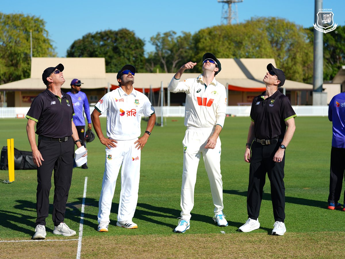 BCBtigers's tweet photo. Bangladesh won the toss and chose to bat first | Cricket Australia XI 🆚 Bangladesh | 3-Day Match

Darwin, Australia | Bangladesh tour of Australia 2026

#BCB #Tigers #Bangladesh #Cricket #Australia https://t.co/HRg2i0MdMW