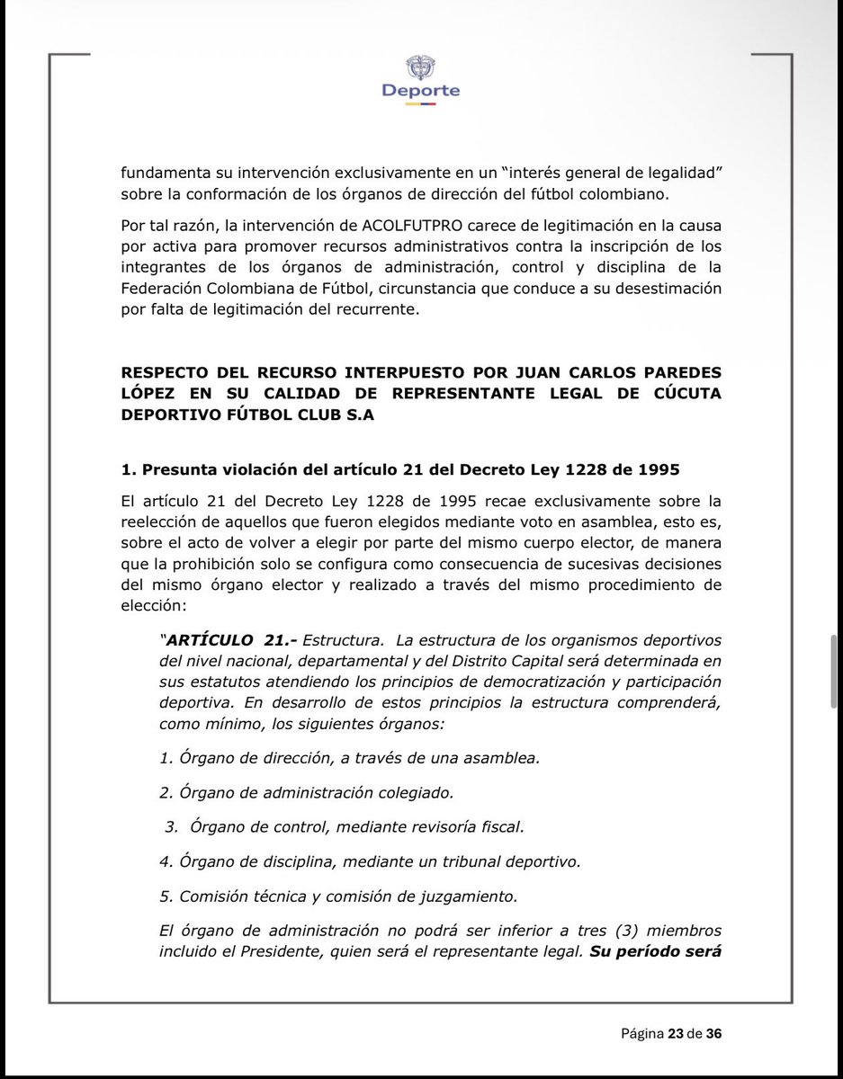 EIPulsoALaUna's tweet photo. @PinoCalad Ramón Jesurun es ratificado presidente de la @FCFSeleccionCol , la ley falló a su favor, procuraduría, mindeporte, todos ! Ante las mentiras suyas y de ACOLFUTPRO, otra que les gana Jesurun. https://t.co/vhXsUIG29Q