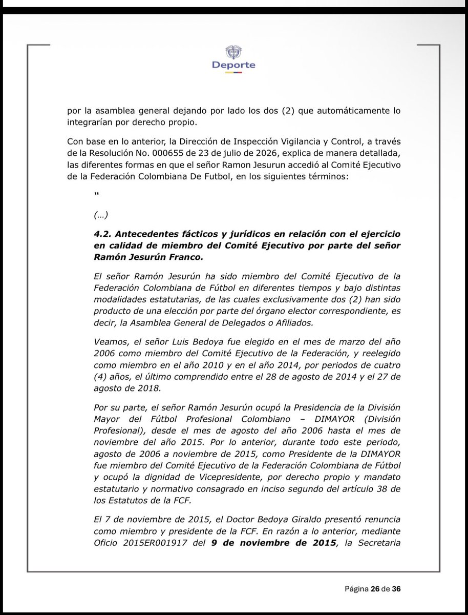 EIPulsoALaUna's tweet photo. @PinoCalad Ramón Jesurun es ratificado presidente de la @FCFSeleccionCol , la ley falló a su favor, procuraduría, mindeporte, todos ! Ante las mentiras suyas y de ACOLFUTPRO, otra que les gana Jesurun. https://t.co/vhXsUIG29Q